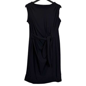 Porto San Francisco Size M (2) Sleeveless Bateau Mini Dress Waist Tie Black